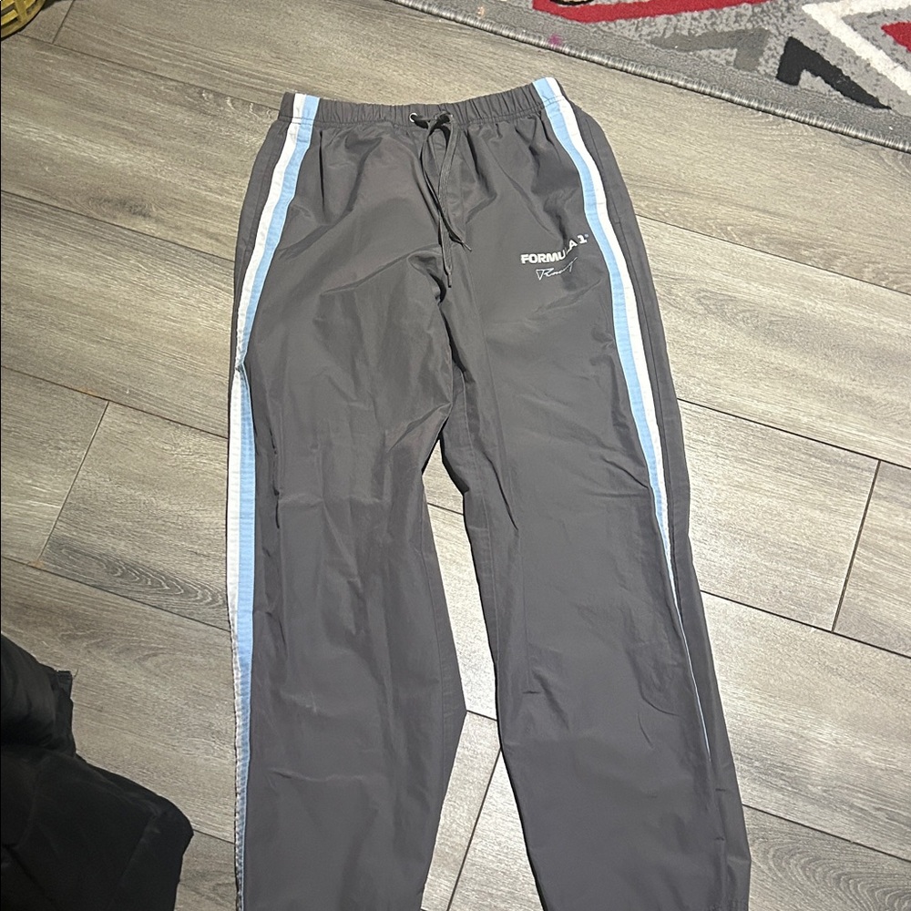 PacSun Gray Joggers with Light Blue Stripes